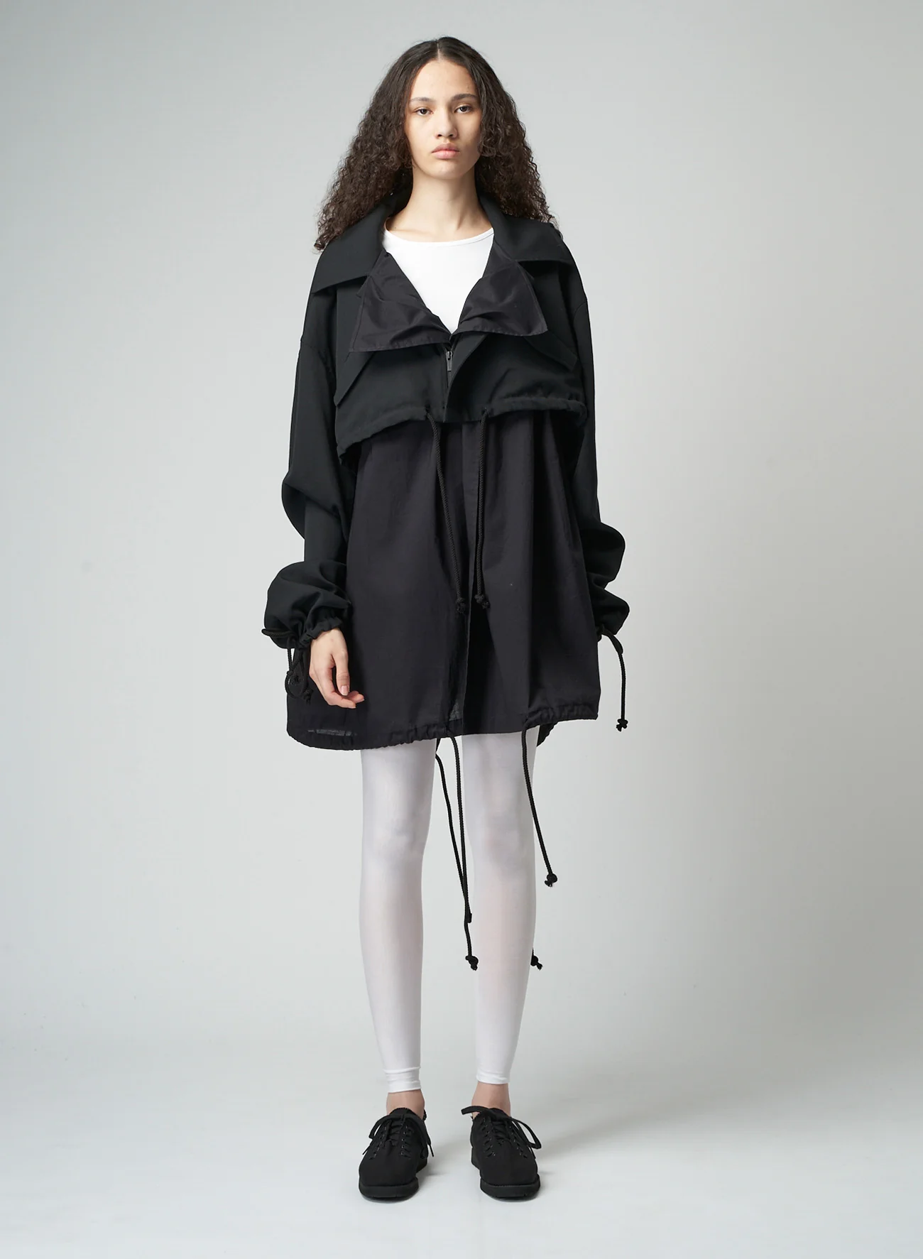 WOOL GABARDINE LAYERED MOD'S COAT - Image 3