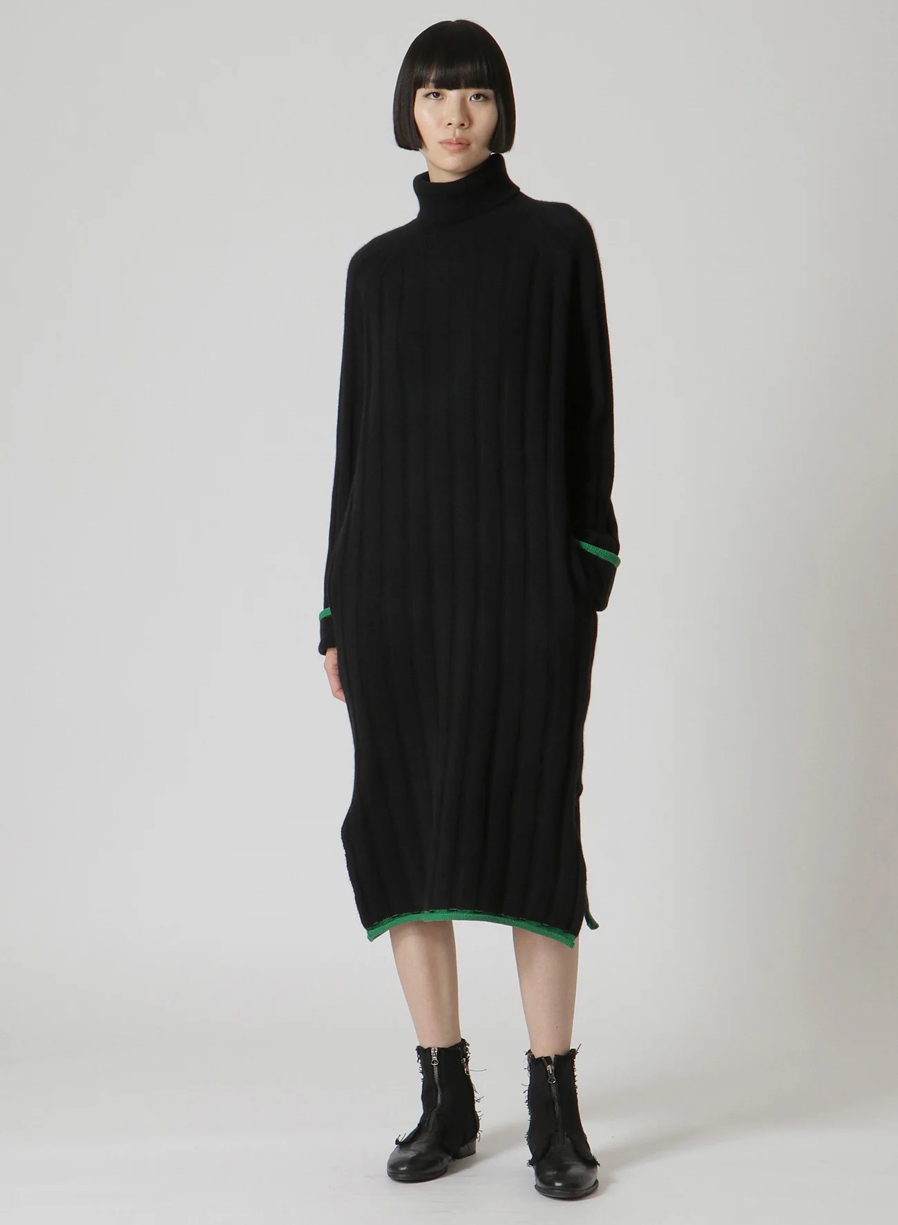COLOR COMBINATION RIB RAGLAN COLOR COMBI DRESS - Image 3