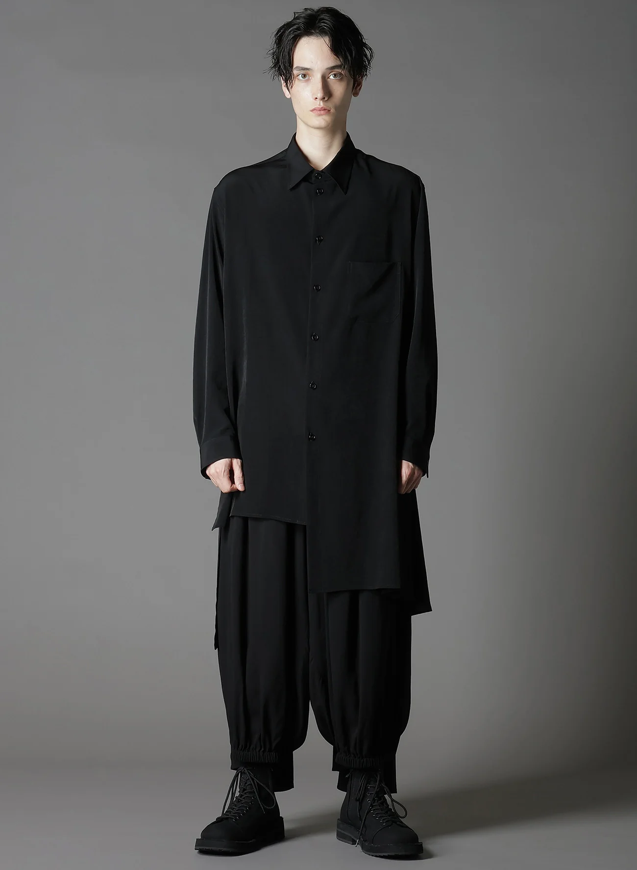 CREPE DE CHINE STANDARD ASYMMETRICAL FLARES SHIRT - Image 3