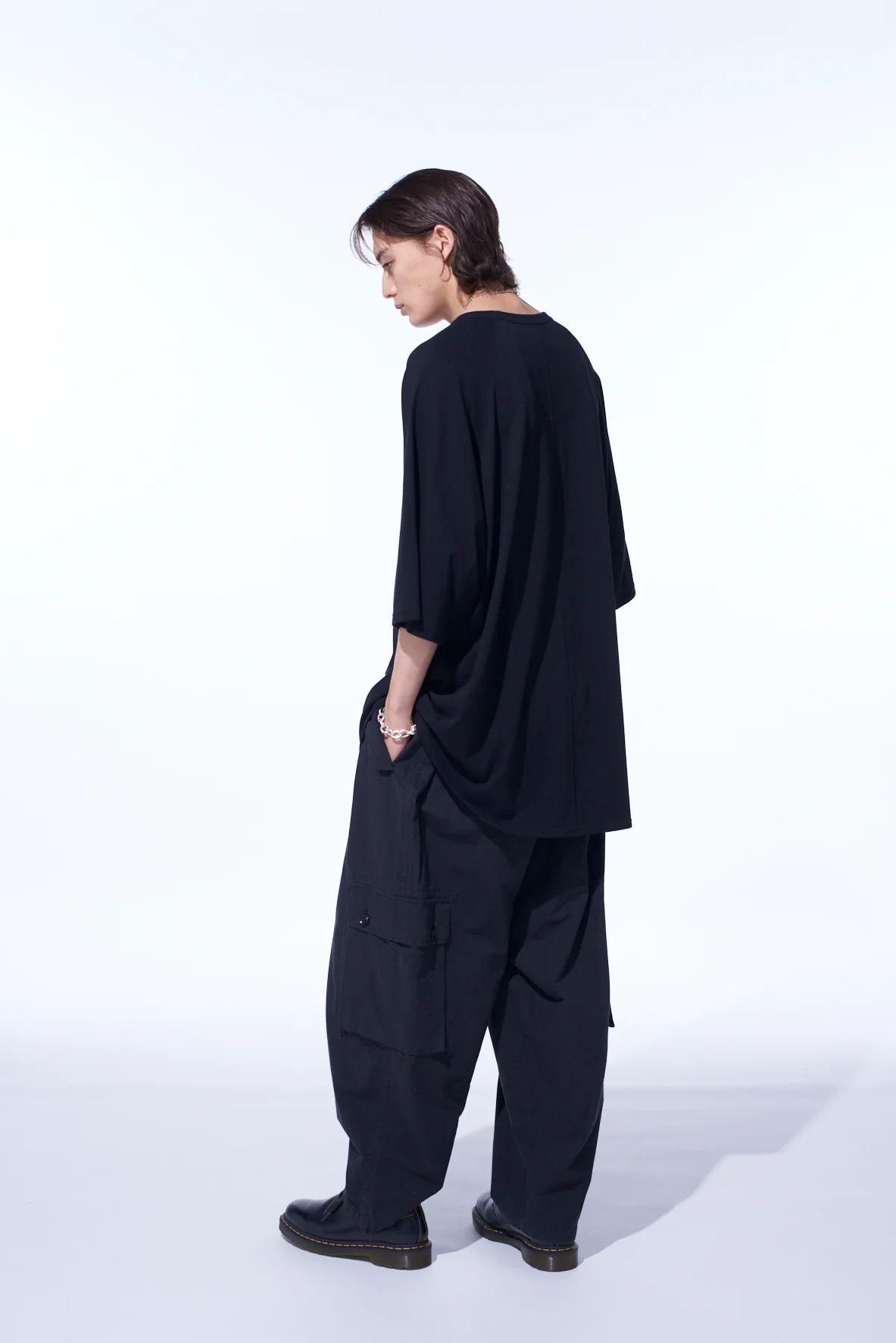 SOFT JERSEY BACK CENTER STITCH OVERSIZED RAGLAN SLEEVE T-SHIRT - Image 3