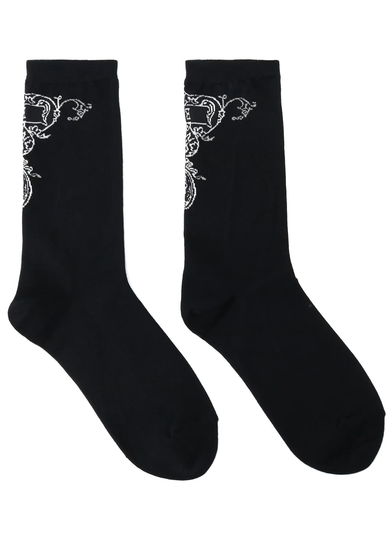COTTON PLAIN STITCH BAROQUE PATTERN SOCKS - Image 5