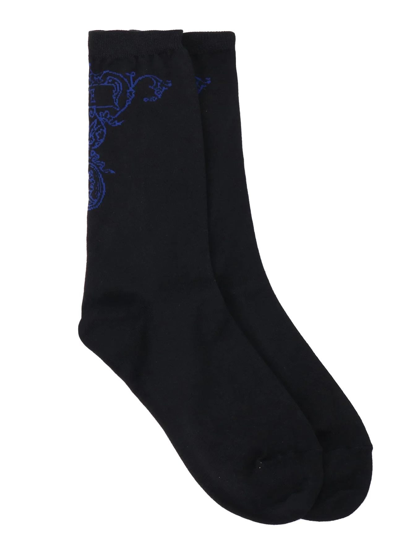 COTTON PLAIN STITCH BAROQUE PATTERN SOCKS - Image 4