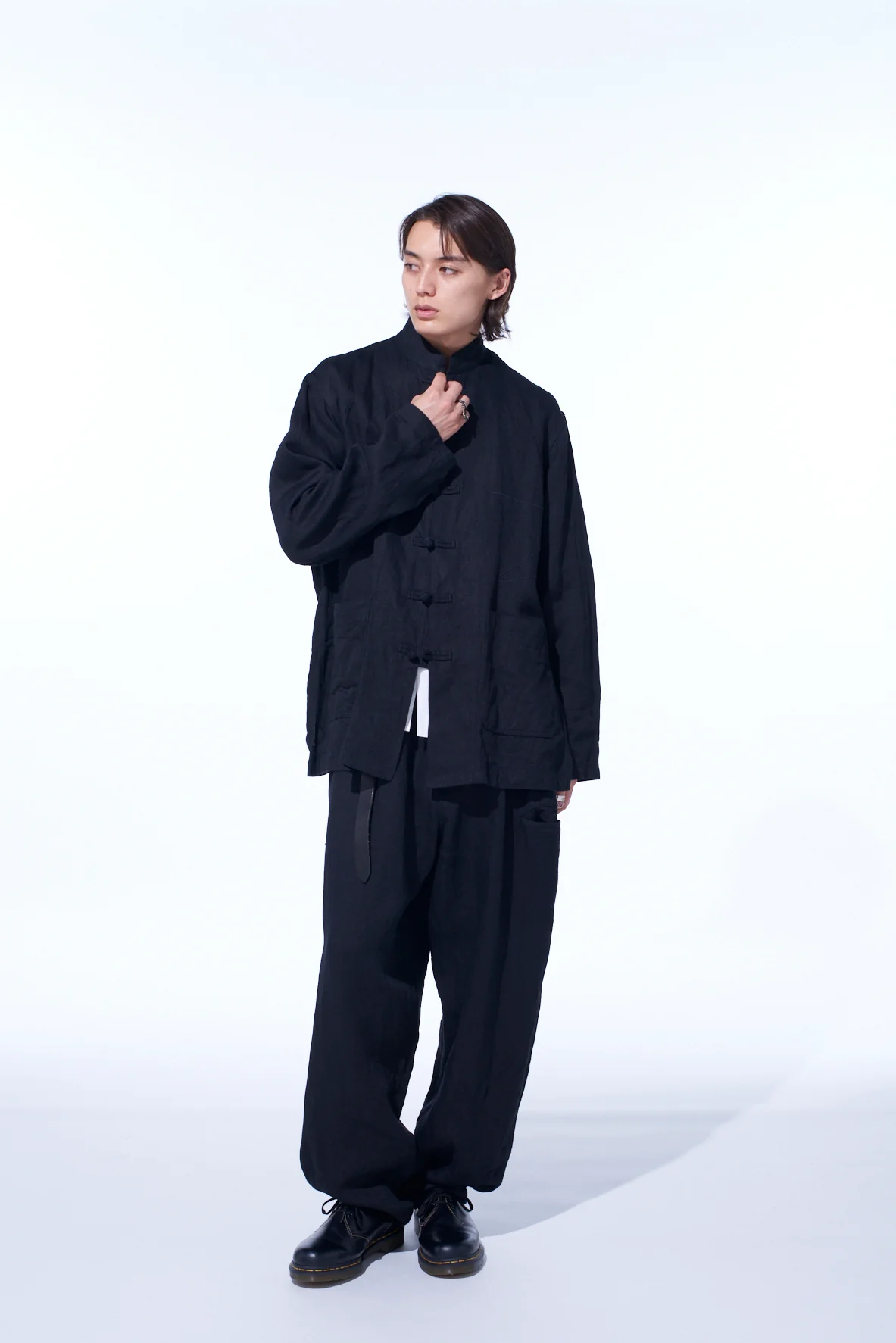 S’YTE × GDC Collaborate Collection- VINTAGE LINEN CHINO CLOTH OCTAGON STAR EMBROIDERY WAIST-STRING PANTS - Image 12